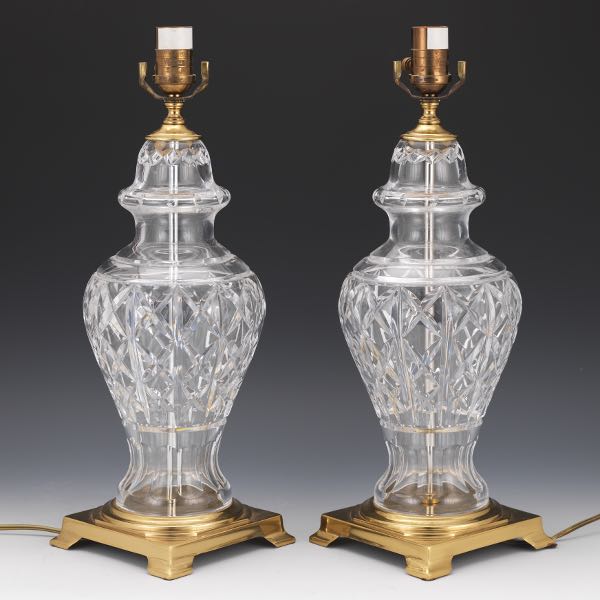 PAIR OF WATERFORD TABLE LAMPS 19"
