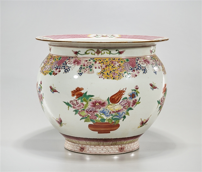 Chinese enameled porcelain jardiniere