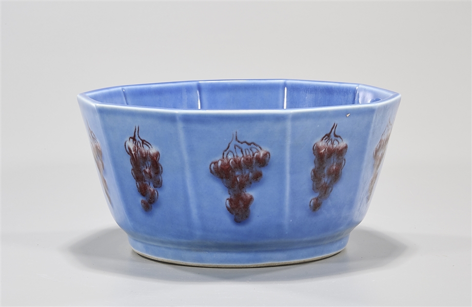 Chinese blue glazed porcelain ten faceted 2af30a