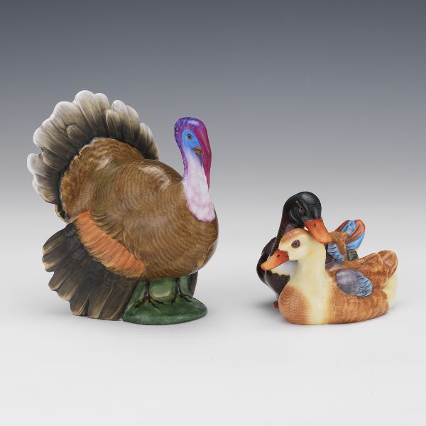 HEREND PORCELAIN TURKEY AND DUCK 2af339