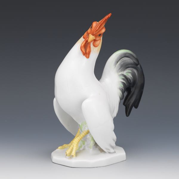 HEREND ROOSTER FIGURINE 8 ? x 7 Herend