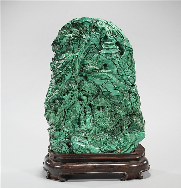 Chinese malachite carving with