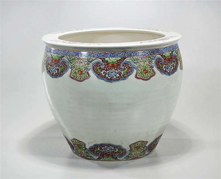 Chinese enameled porcelain fish bowl;