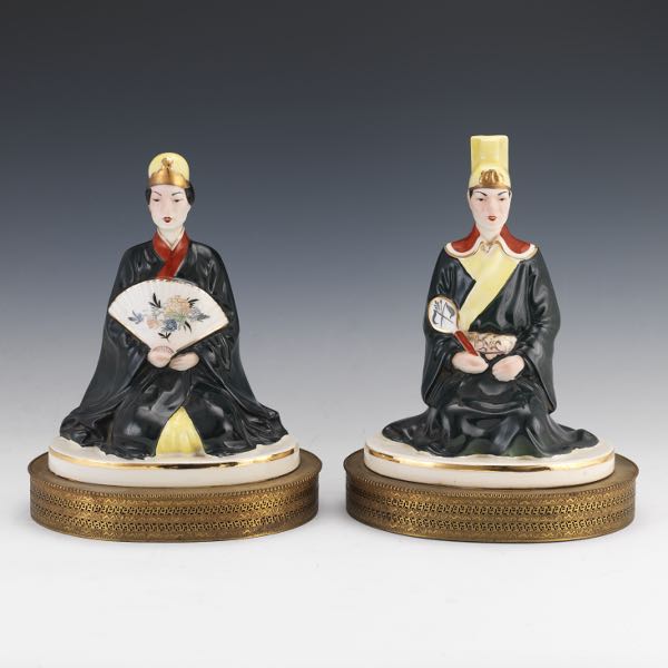 PAIR OF JAPANESE FIGURAL LAMP BASES  2af3a1