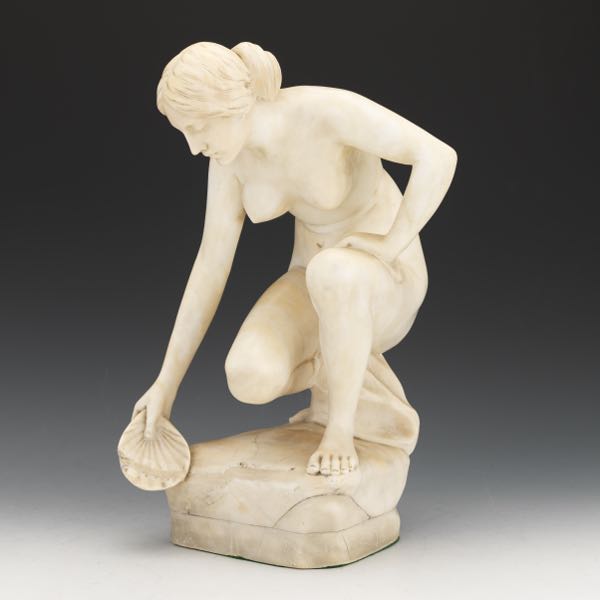 ALABASTER SCULPTURE OF A CLASSICAL BEAUTY