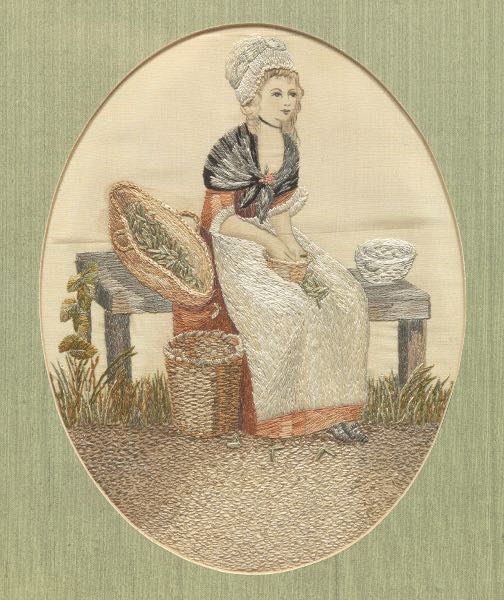 STUMPWORK EMBROIDERY OF A YOUNG