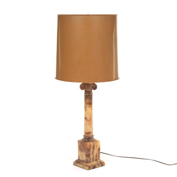 ALABASTER COLUMN LAMP WITH SHADE 2af54d