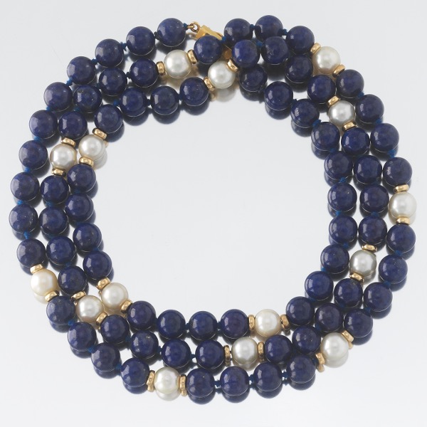 LAPIS GOLD AND PEARL NECKLACE 2af55c