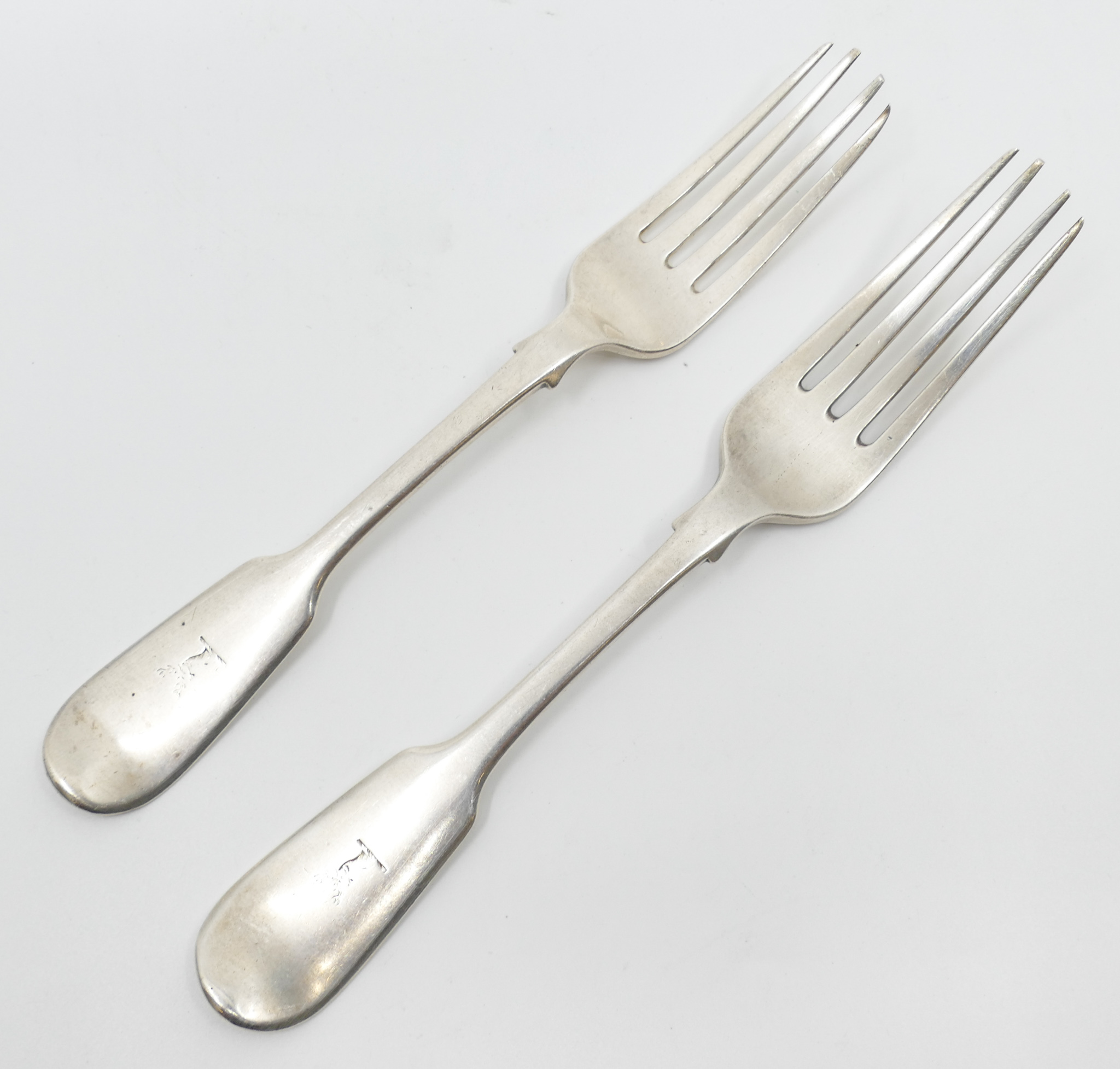 Pair 1837 English Sterling Forks 2af55f