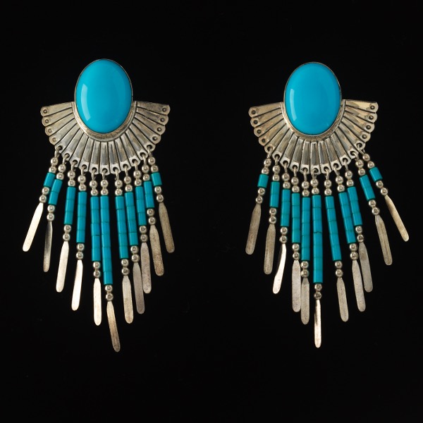 SILVER EARRINGS WITH TURQUOISE 2af568