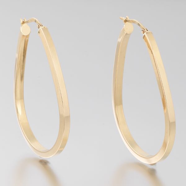PAIR OF GOLD HOOPS  1-¾"L x 1-¼"W
