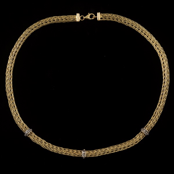 LADIES' WHEAT-LINK GOLD AND DIAMOND