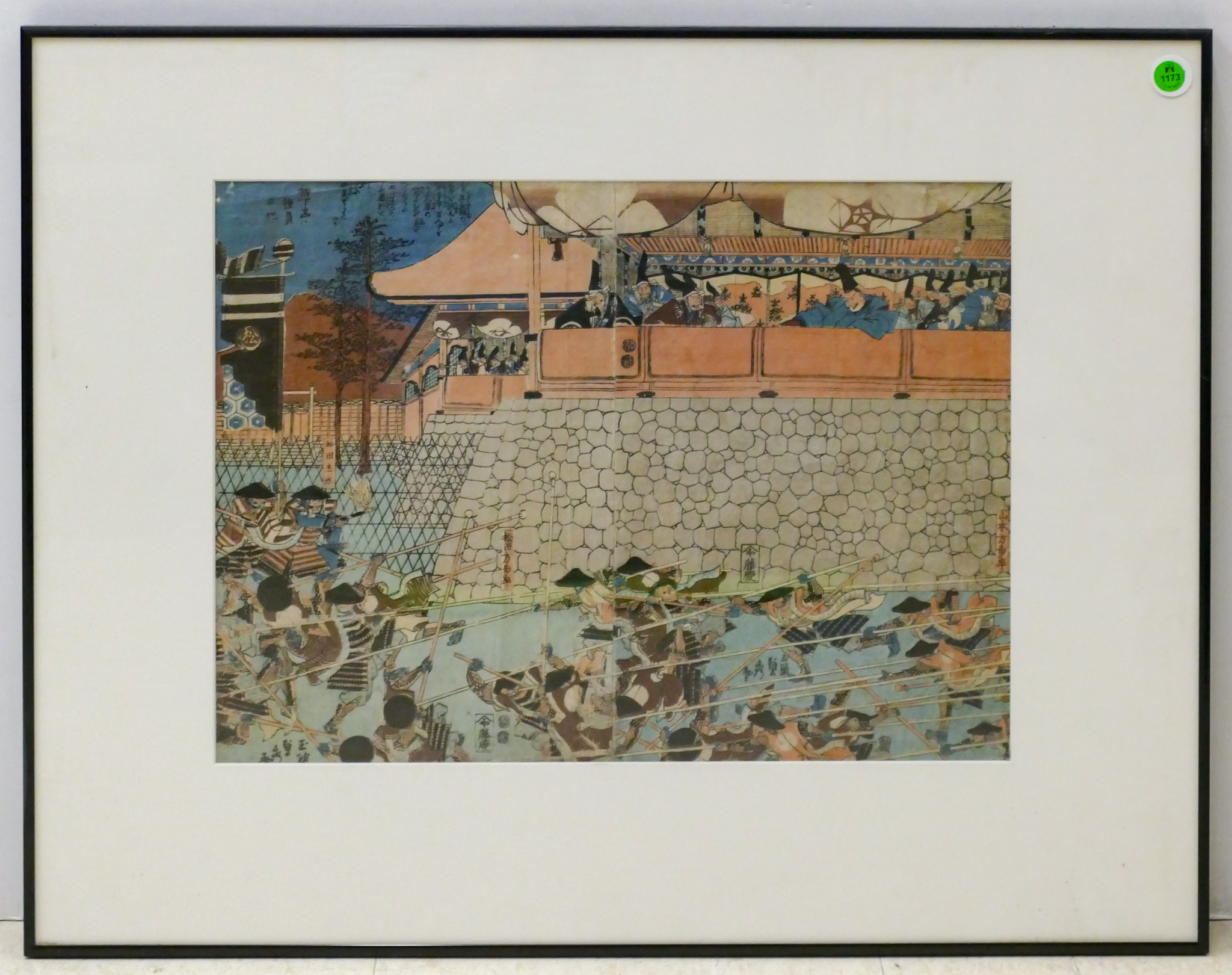 Antique Japanese Battle Scene Diptych