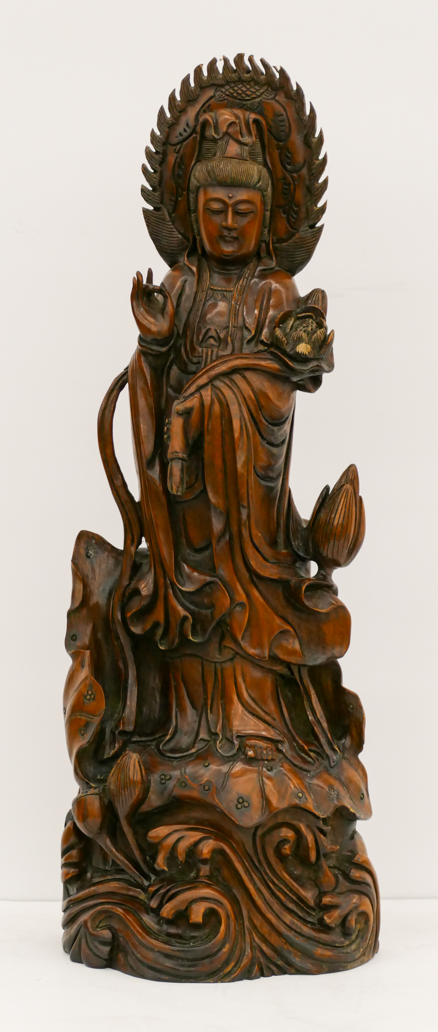 Chinese Rosewood Standing Guanyin 2af684