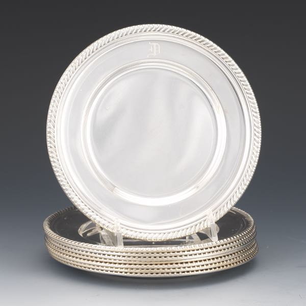 EIGHT GORHAM STERLING SILVER BREAD PLATES