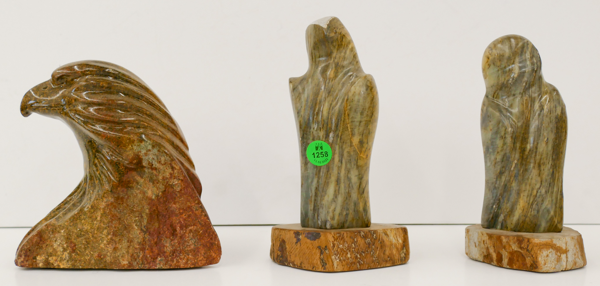 3pc Native Stone Owl and Eagle 2af70a