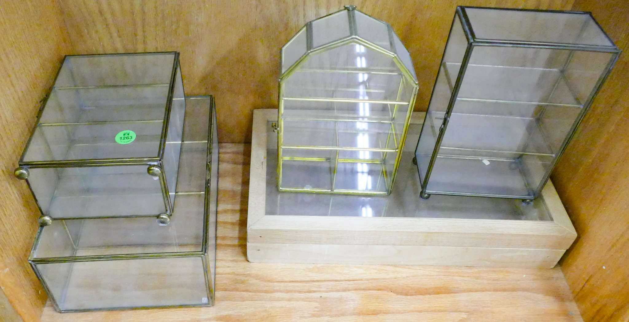 5pc Miniature Glass Display Cabinets 2af71a