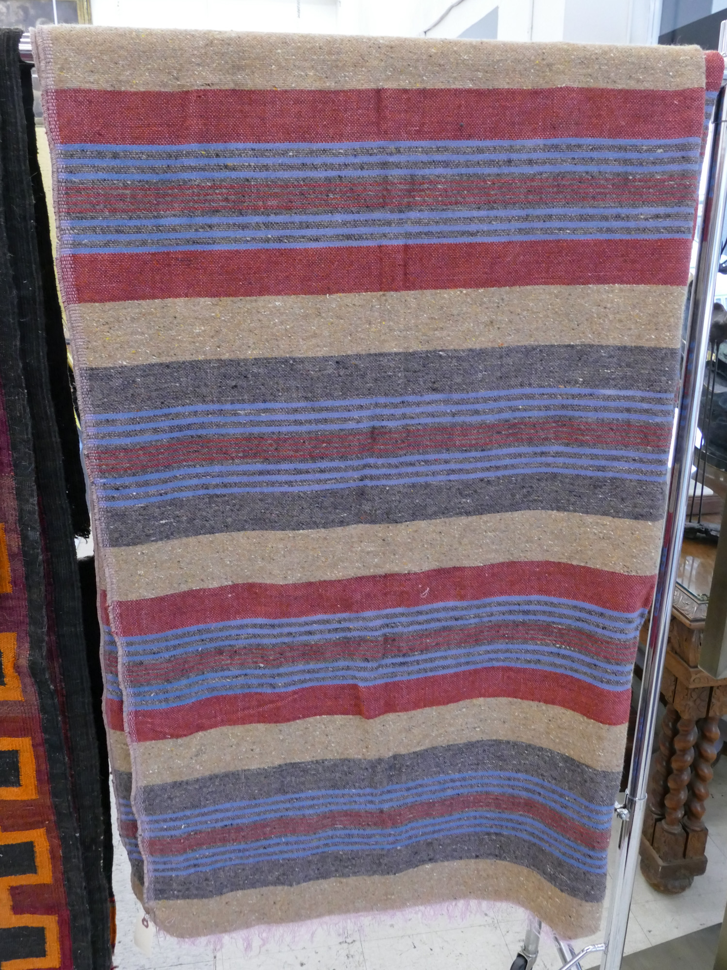 2pc Vintage Banded Wool Blankets