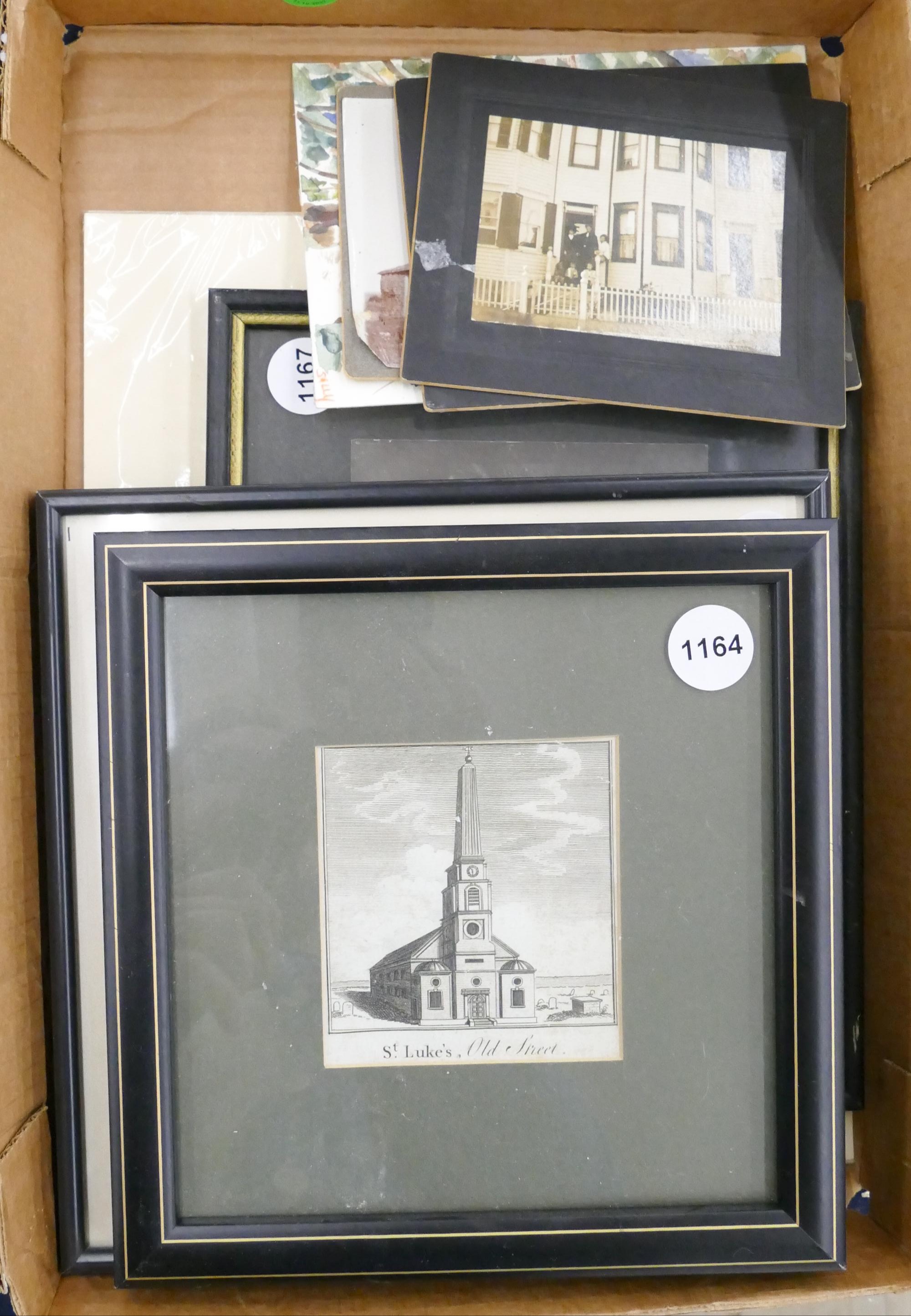 Box Antique Framed Photos and Etchings