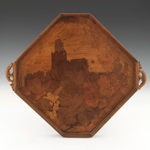 GALLE MARQUETRY TRAY 1 x 16 2af7ea