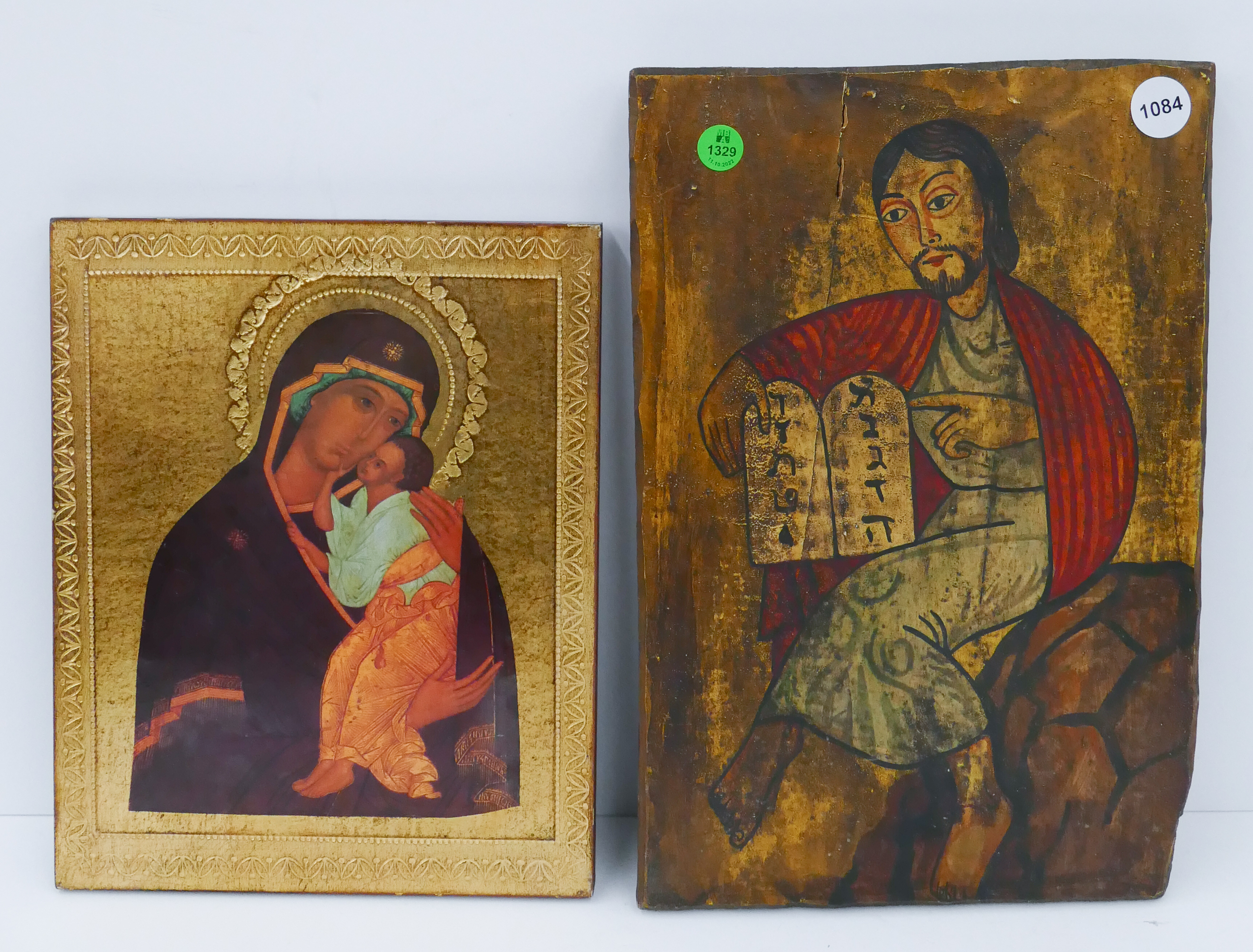2pc Wood Religious Icons- 12''