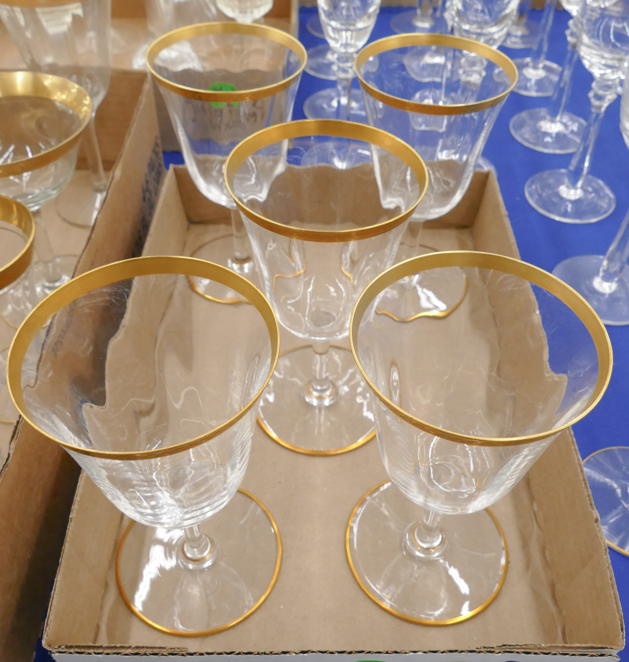 Box 5pc Matching Etched Gold RIm