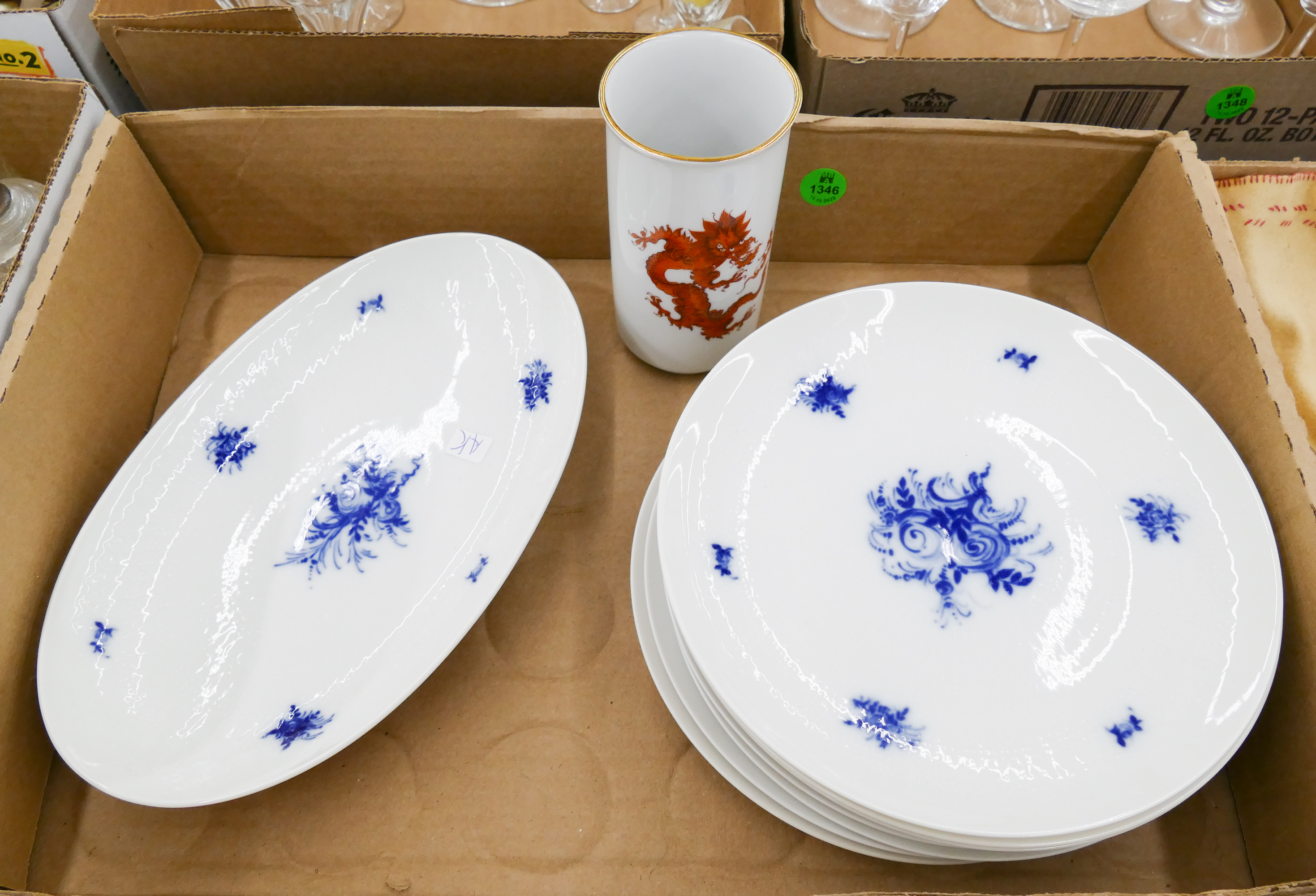 Box 9pc Rosenthal Blue Hand Decorated 2af82c