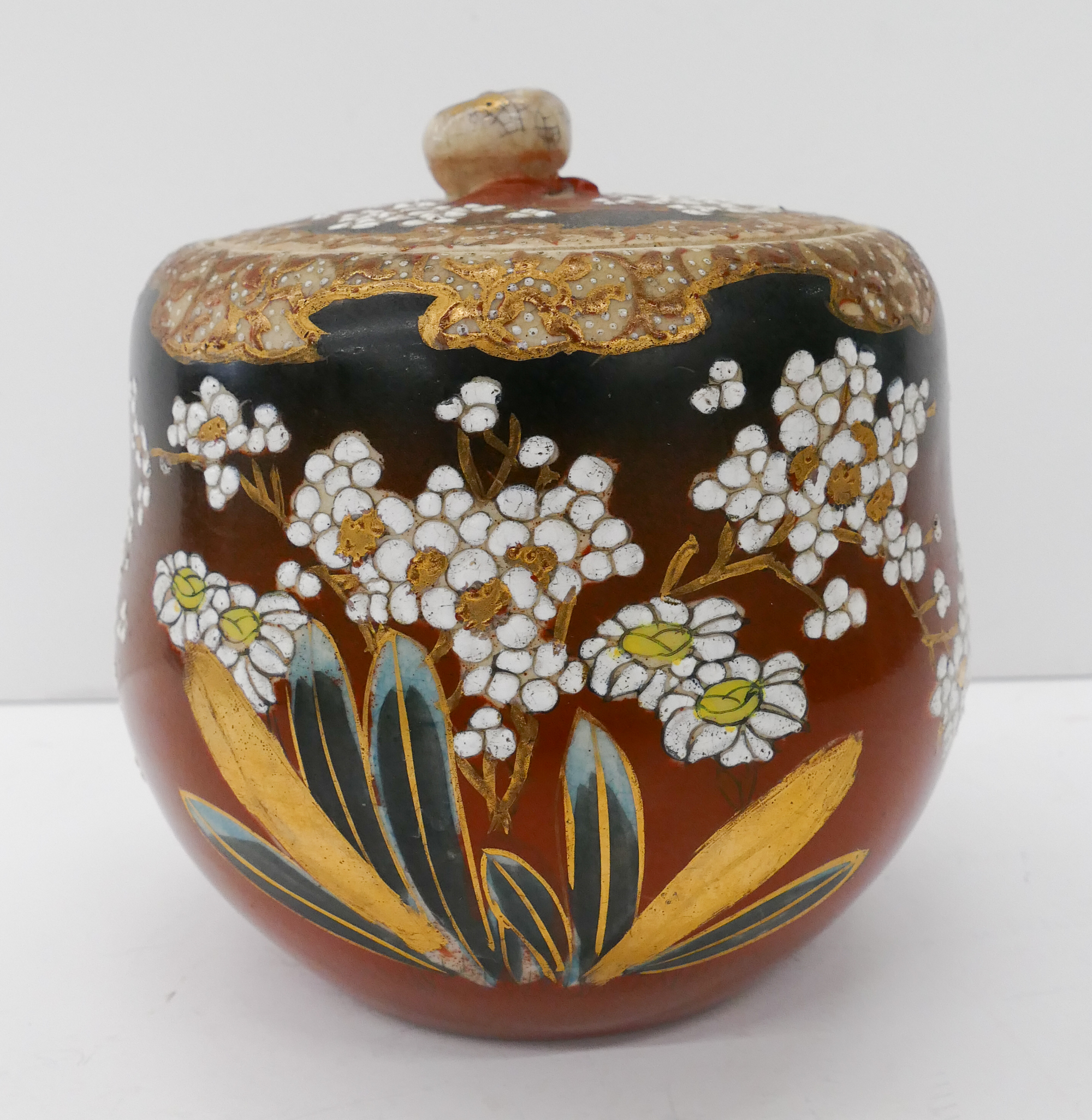 Antique Japanese Satsuma Tea Jar- 6