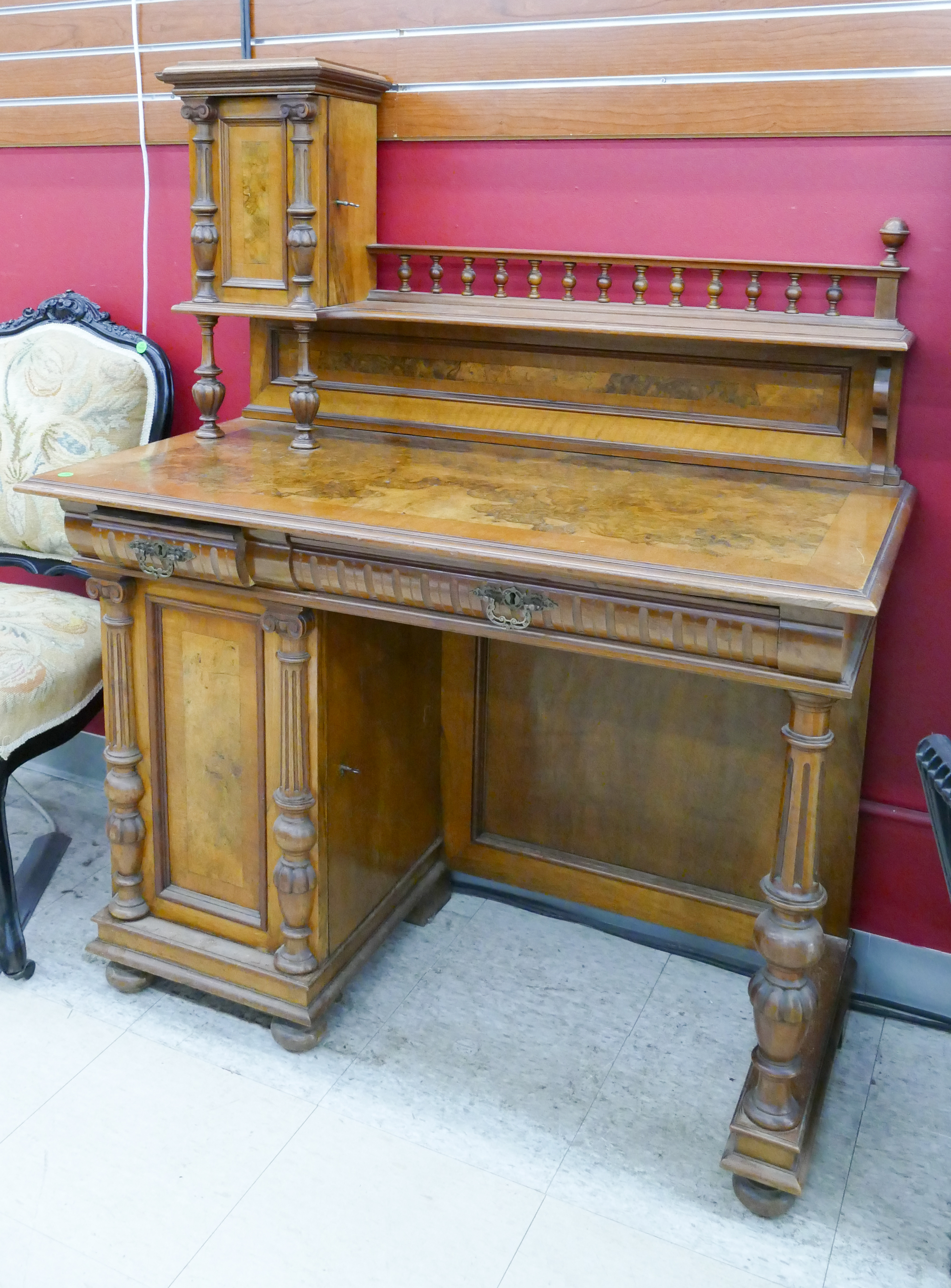 Victorian Walnut Small Desk with