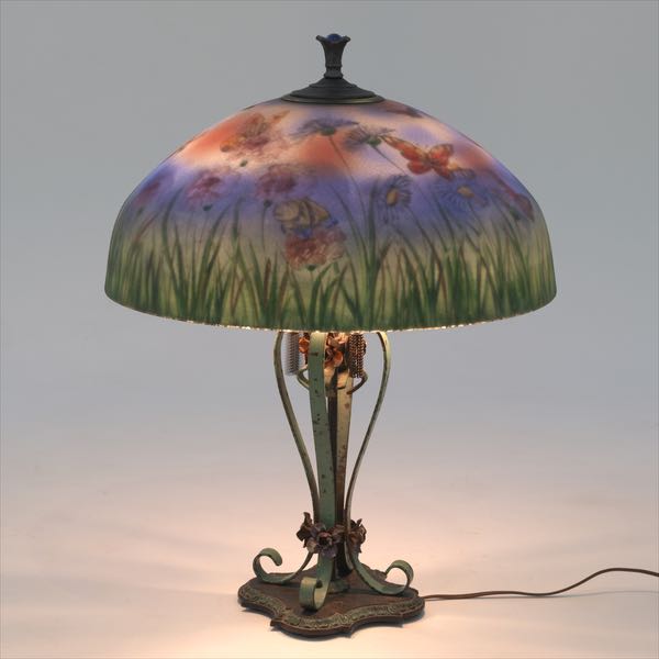 JANETTE REVERSE PAINTED GLASS LAMP