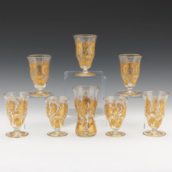 MOSER CYSTAL TALL DRINKING GLASSES 