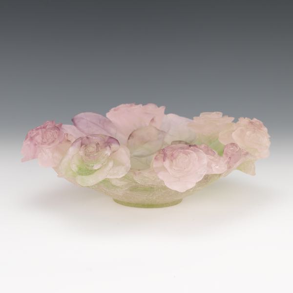 DAUM FRANCE PATE DE VERRE ROSE  2afa54