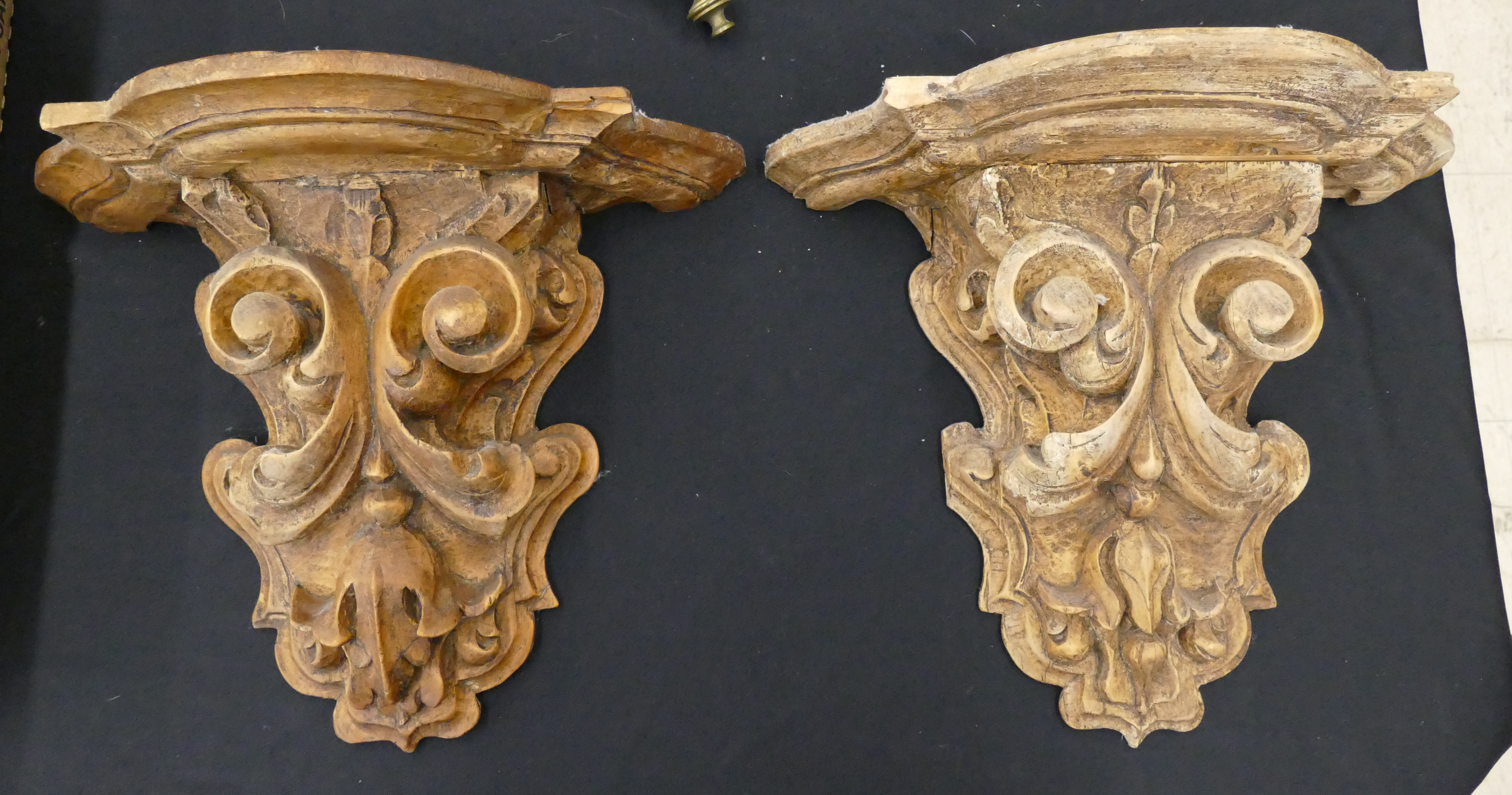 Pair Antique French Pine Carved 2afa81