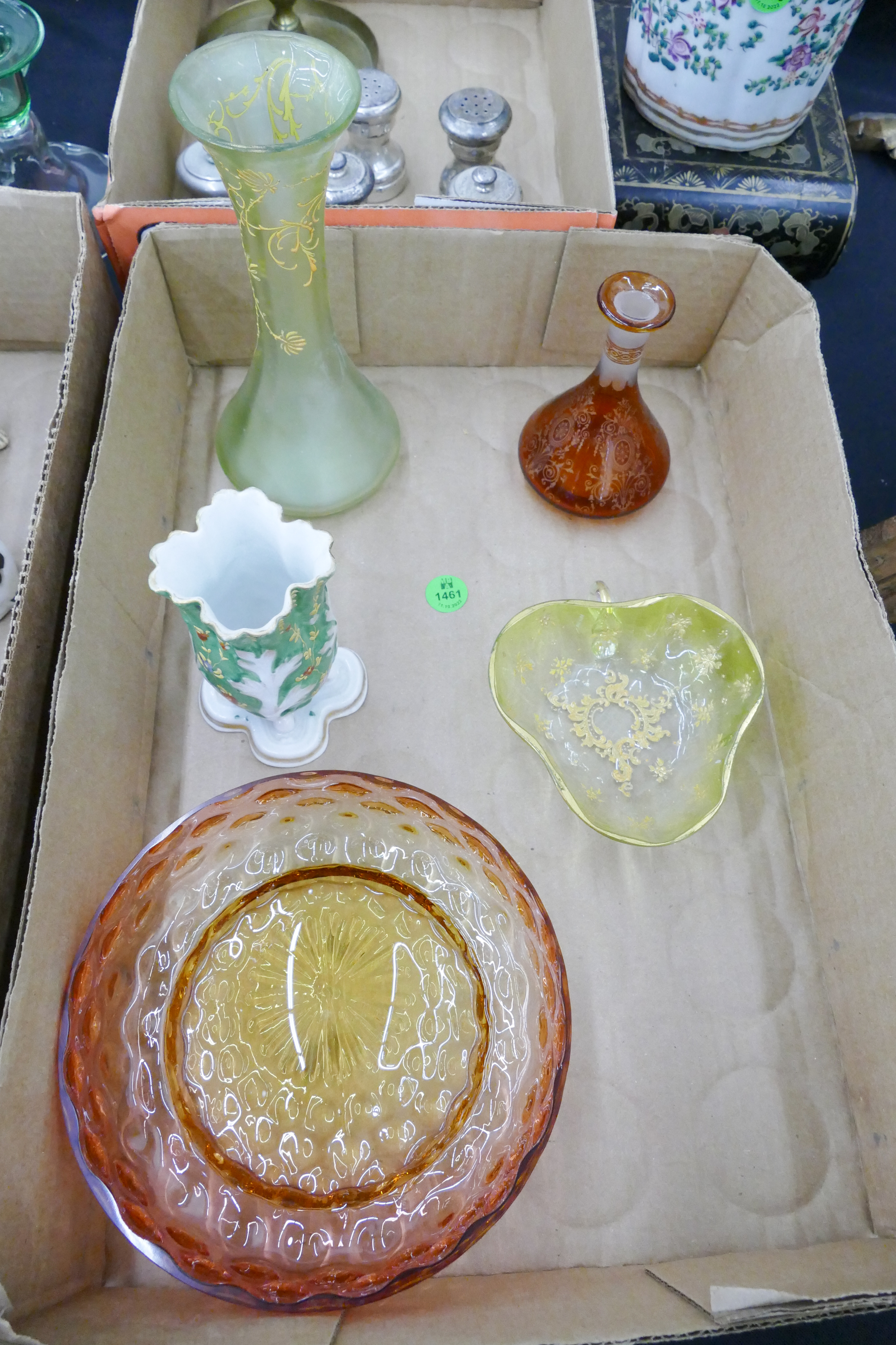 Box Victorian Glass and Porcelain