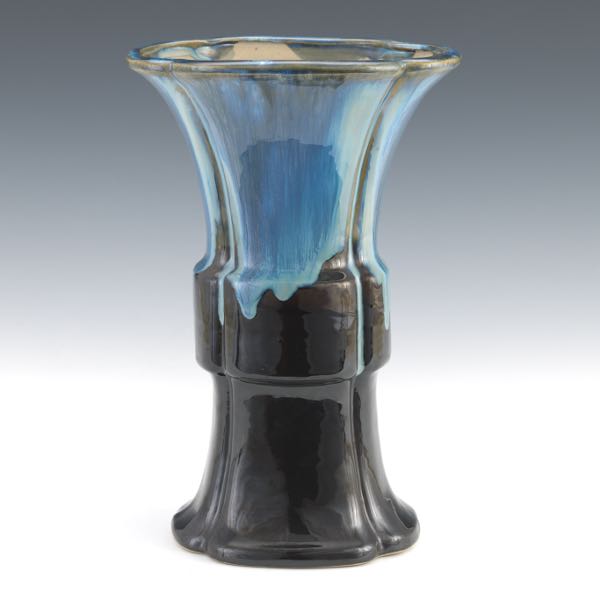 CERAMIC LOBED VASE 12 ½" x 8 ½"