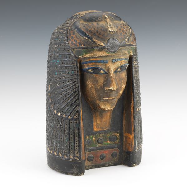 EGYPTIAN CARVED WOOD BUST OF A 2afab7