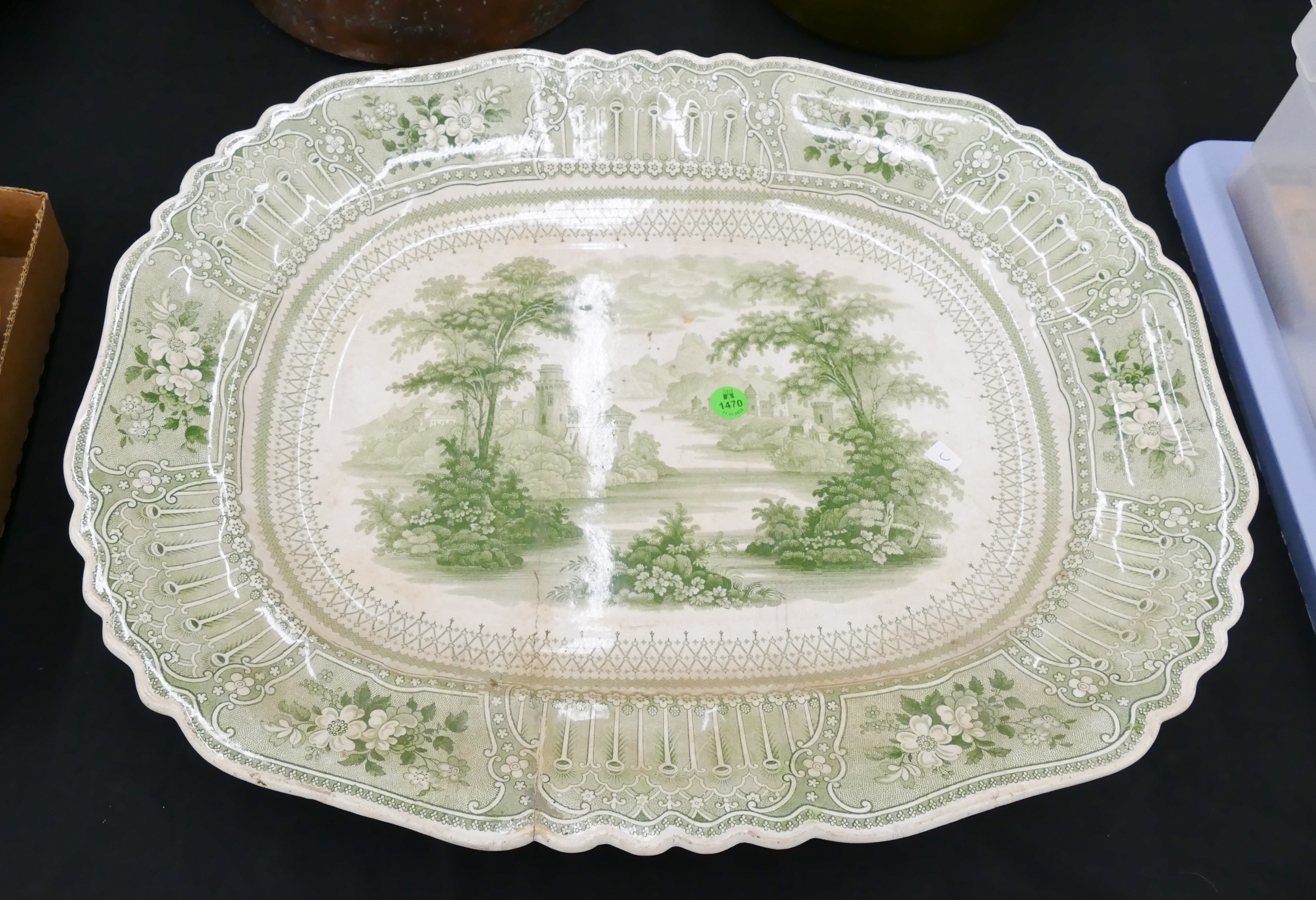 Amtique Transferware Platter with Old