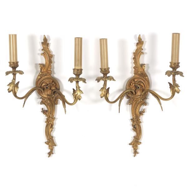 PAIR OF TWO LIGHT WALL SCONCES 2afae8