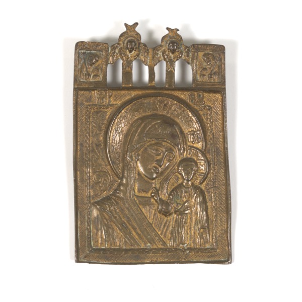 ANTIQUE RUSSIAN BRONZE ICON MOTHER 2afafd