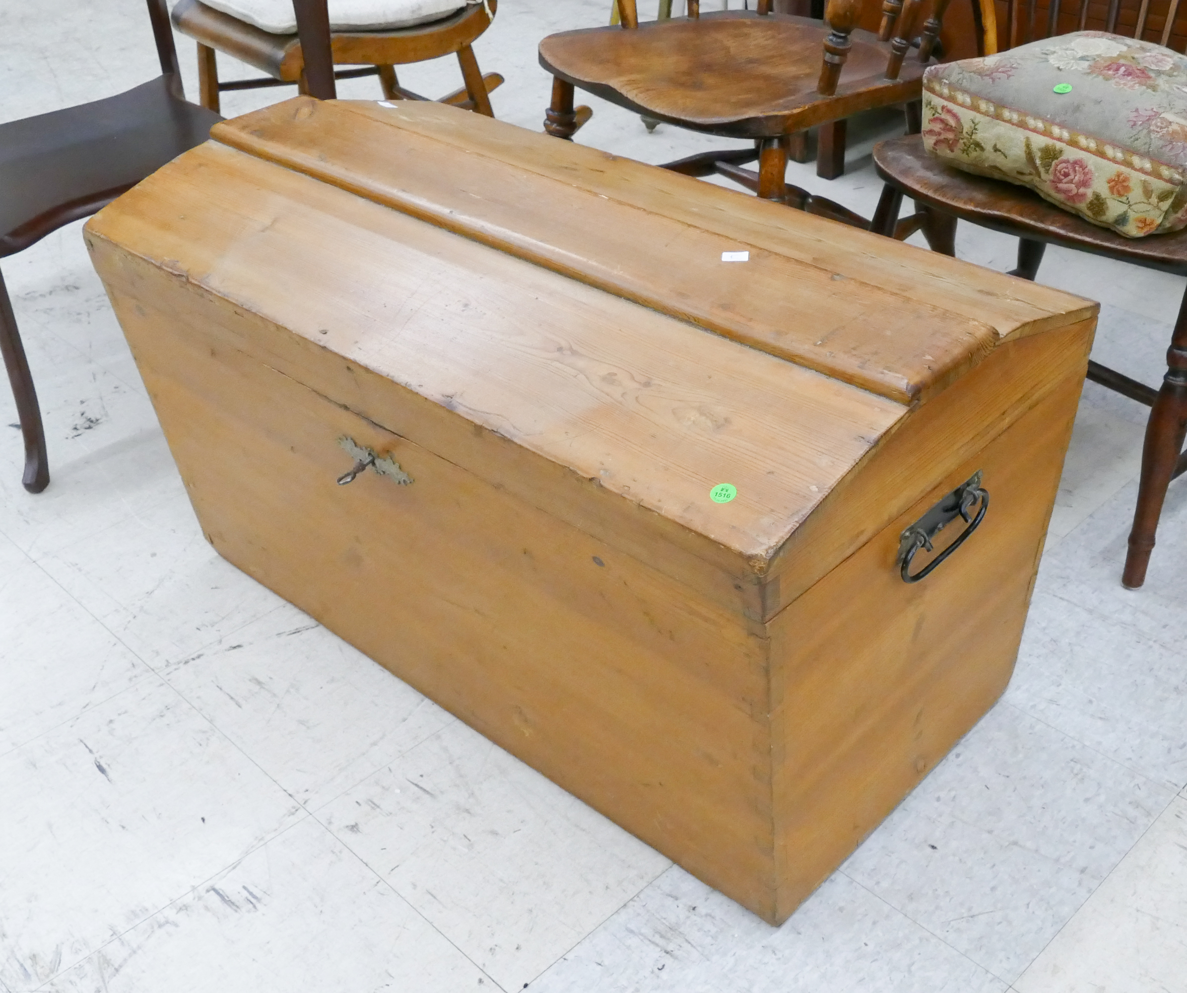Antique Pine Dome Topped Trunk-