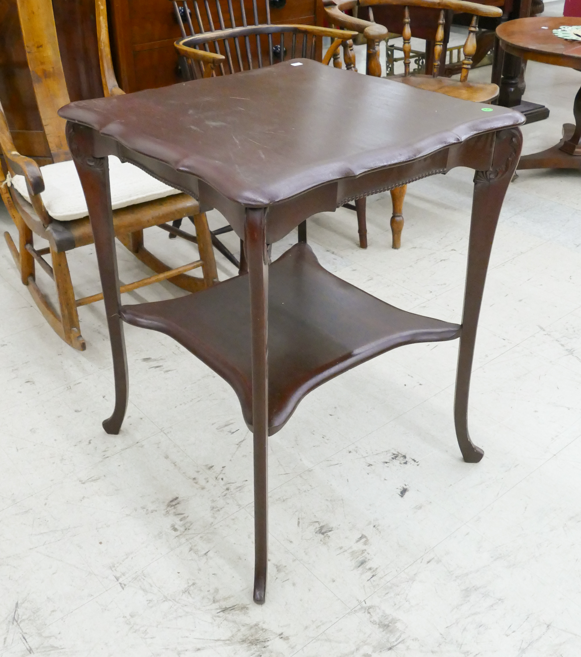 Antique Mahogany Square Lamp Table  2afb45