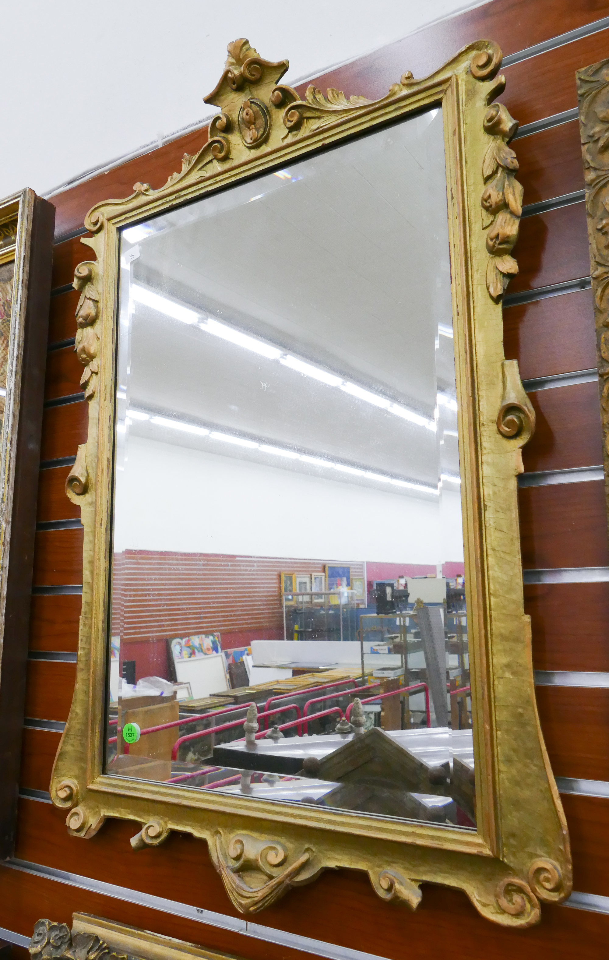 Antique Gilt Gesso Framed Mirror-