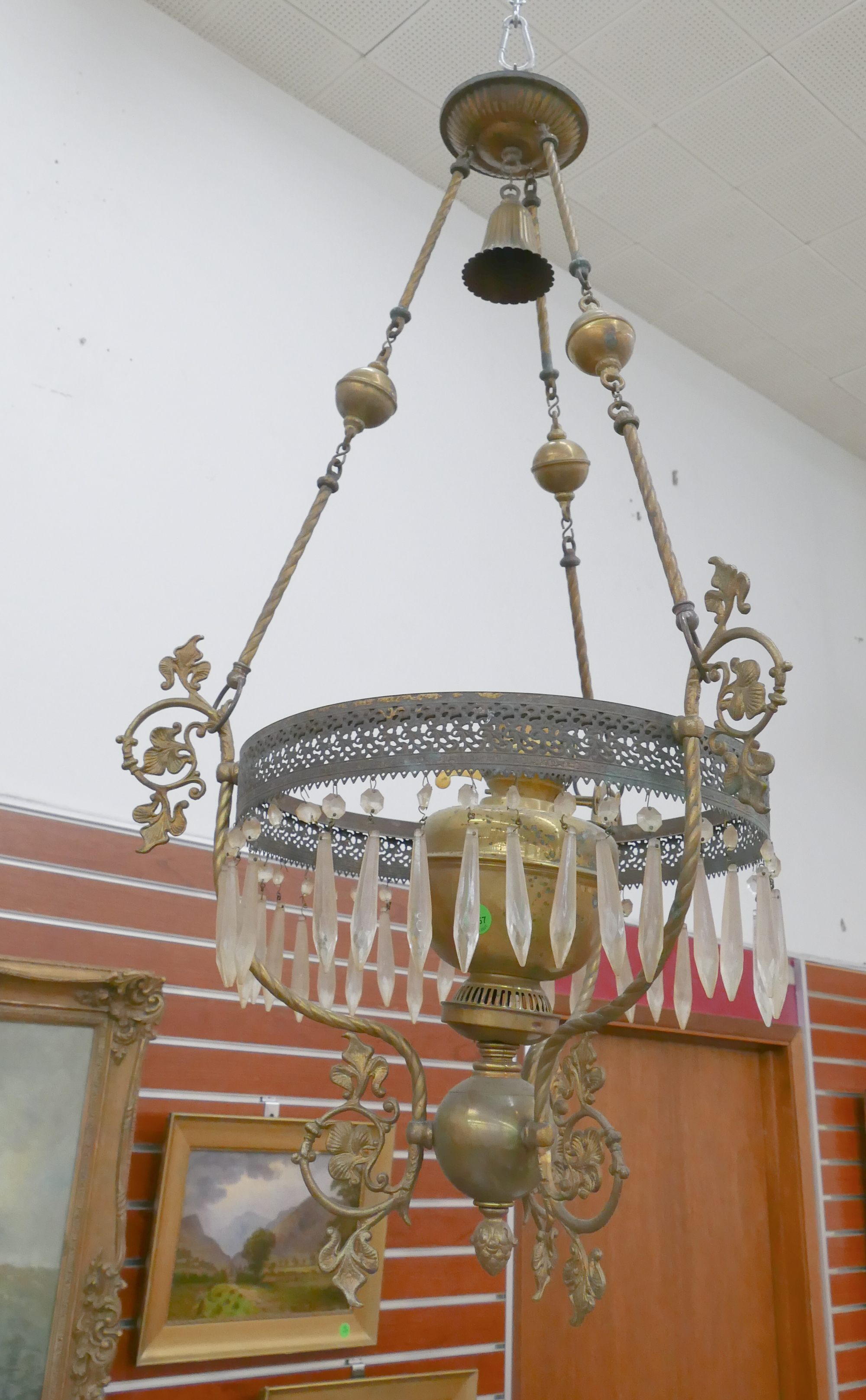 Victorian Brass Hanging Light Fixture-