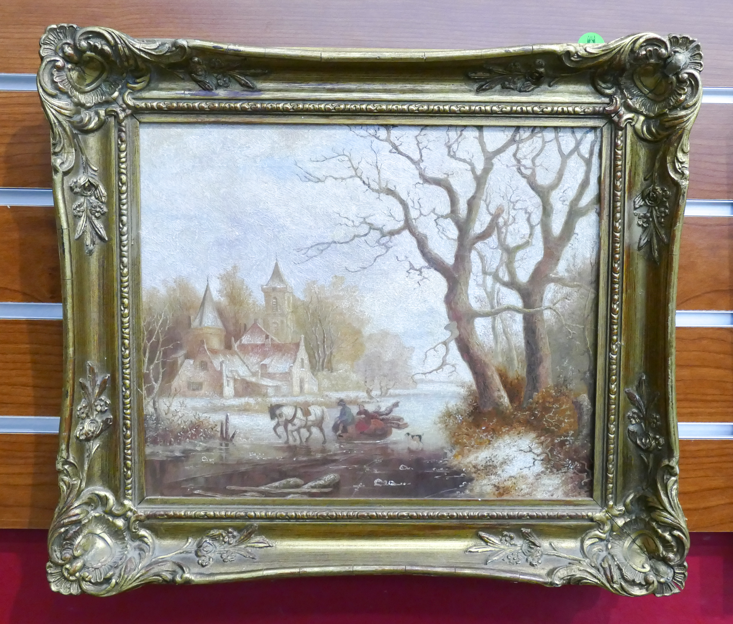 Antique European Winter Scene Landscape 2afb5c