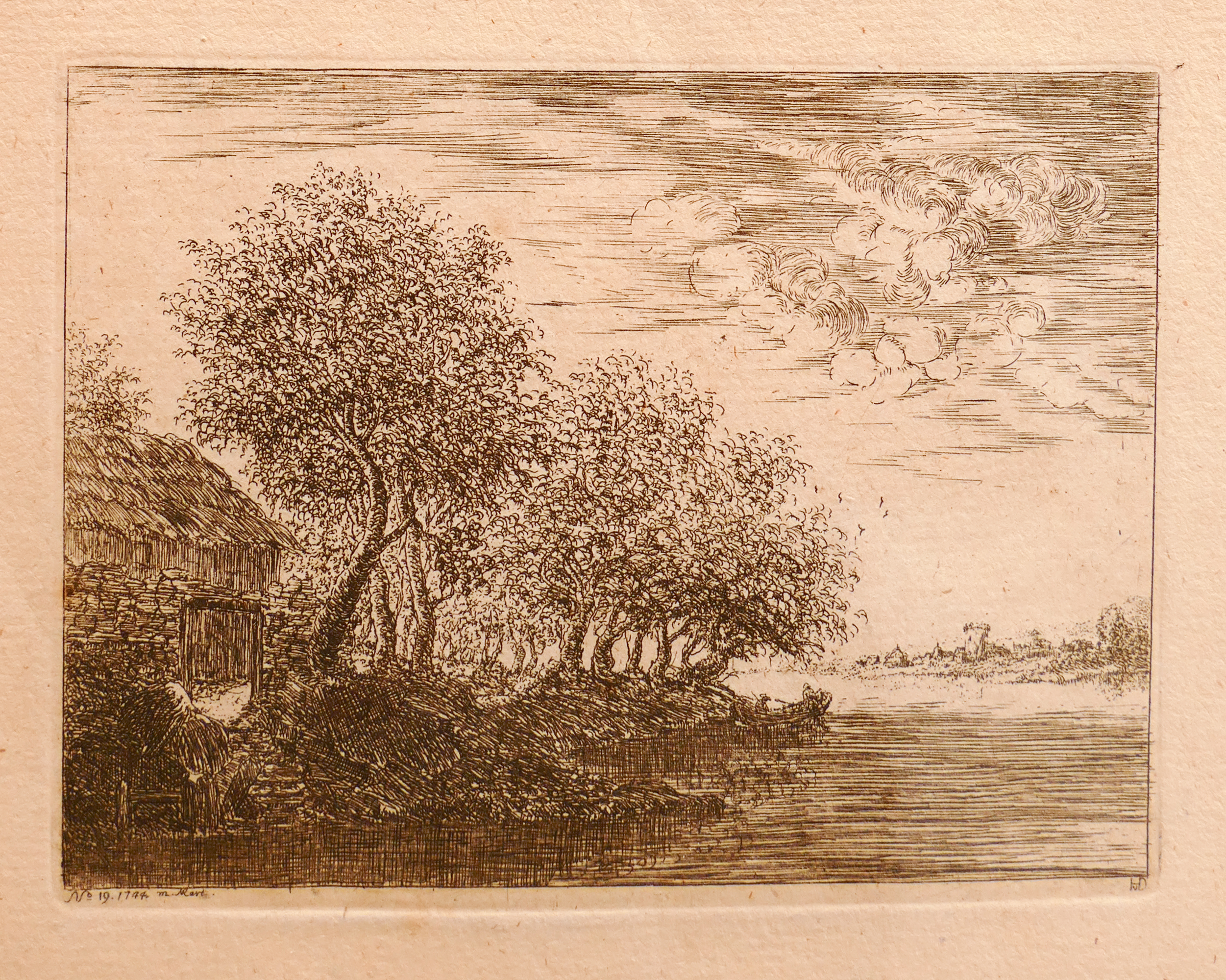 European 18th Century River Scene 2afb5e