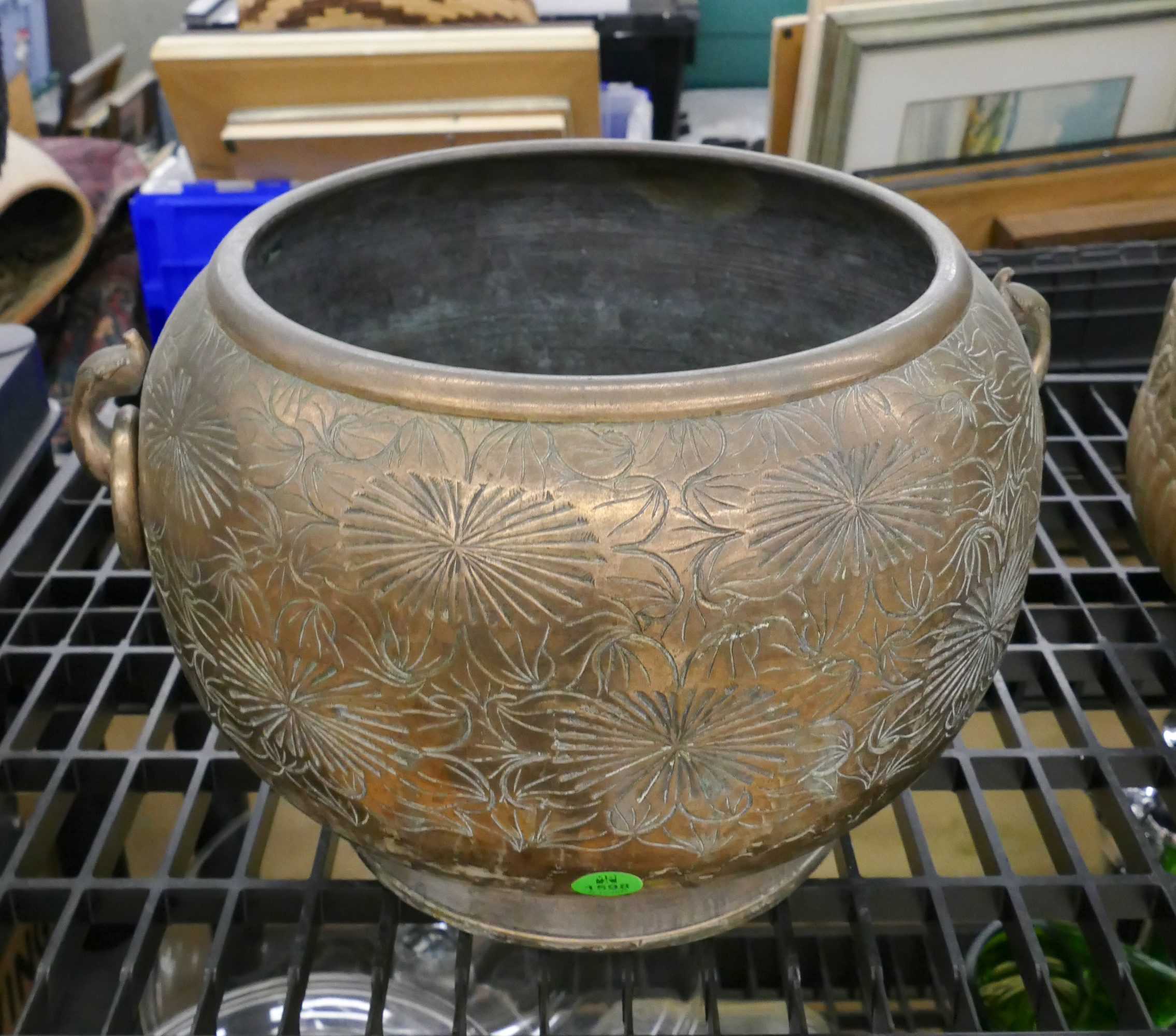 Old Japanese Brass Hibachi- 12 diameter
