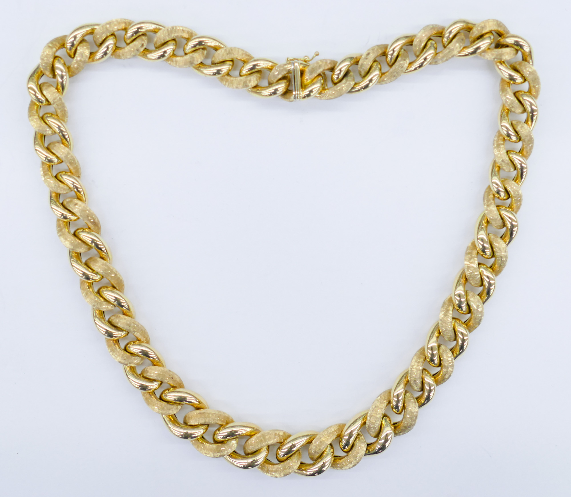 Italian 14k Textured Double Curb 2afbbf