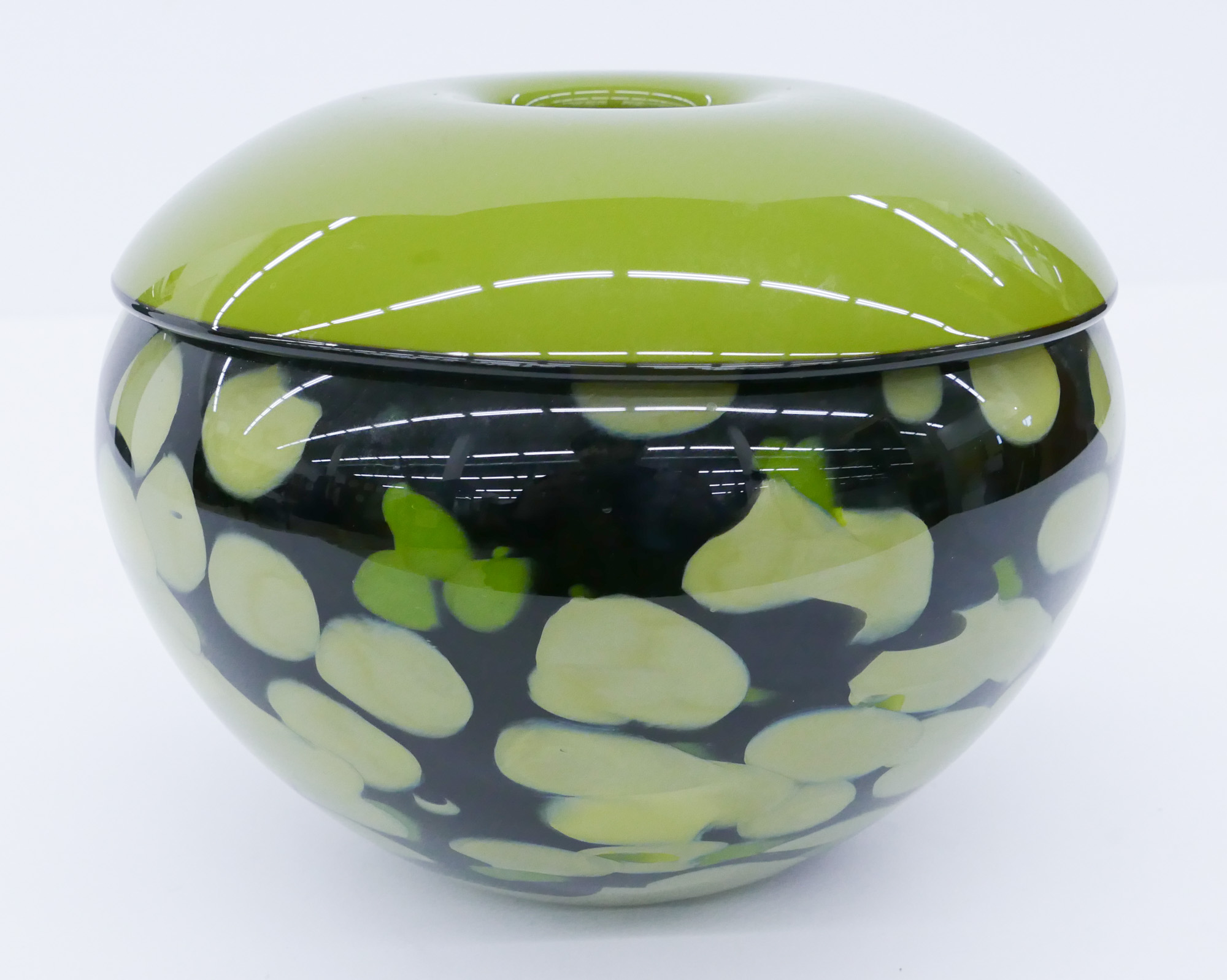 Contemporary Green Blown Glass Vessel