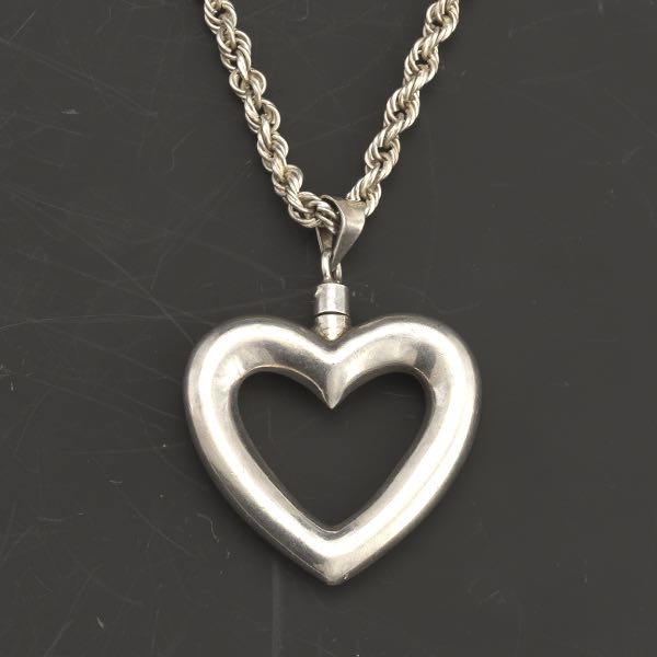 STERLING PERFUME BOTTLE HEART NECKLACE