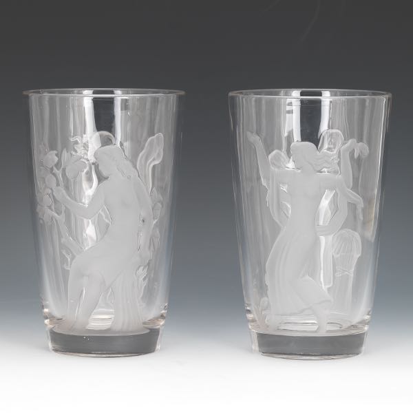 PAIR OF VERLYS CRYSTAL "SEASONS"